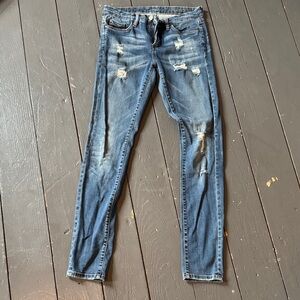 Blank NYC Distressed Blue Skinny Jeans